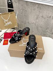 Christian Louboutin Sandals Spike Black Leather 55 - 4