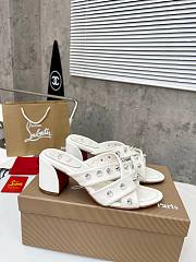 Christian Louboutin Sandals Spike White Leather 55 - 1