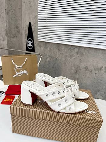 Christian Louboutin Sandals Spike White Leather 55