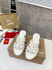 Christian Louboutin Sandals Spike White Leather 55 - 5