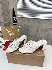 Christian Louboutin Sandals Spike White Leather 55 - 4