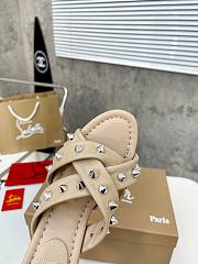 Christian Louboutin Sandals Spike Beige Leather 55 - 4