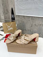 Christian Louboutin Sandals Spike Beige Leather 55 - 2