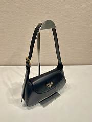 Prada Small Leather Shoulder Bag Black 25x5.5cm - 2