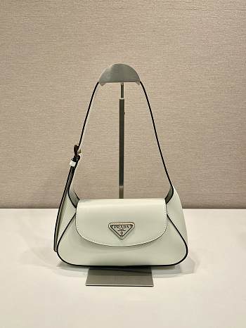 Prada Small Leather Shoulder Bag White 25x5.5cm