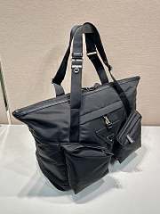 Prada Re-Nylon Leather Travel Bag Black 44.5x40x24cm - 2