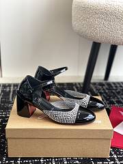 Christian Louboutin Black Crystal Patent Leather Pumps - 1