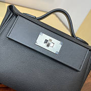 Hermes Mini Kelly 24/24 Black Silver Bag 21cm - 3