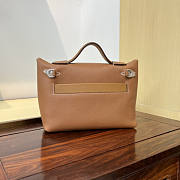 Hermes Mini Kelly 24/24 Brown Silver Bag 21cm - 5