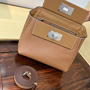 Hermes Mini Kelly 24/24 Brown Silver Bag 21cm - 2