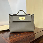 Hermes Mini Kelly 24/24 Grey Gold Bag 21cm - 1