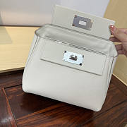 Hermes Mini Kelly 24/24 White Silver Bag 21cm - 6
