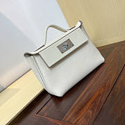Hermes Mini Kelly 24/24 White Silver Bag 21cm - 3