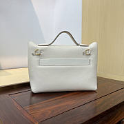 Hermes Mini Kelly 24/24 White Gold Bag 21cm - 4