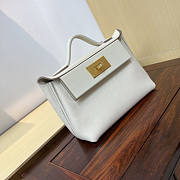 Hermes Mini Kelly 24/24 White Gold Bag 21cm - 2