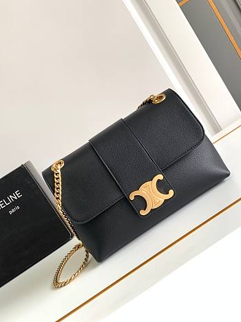 Celine Medium Victoire Bag Calfskin Black 25x15x8cm