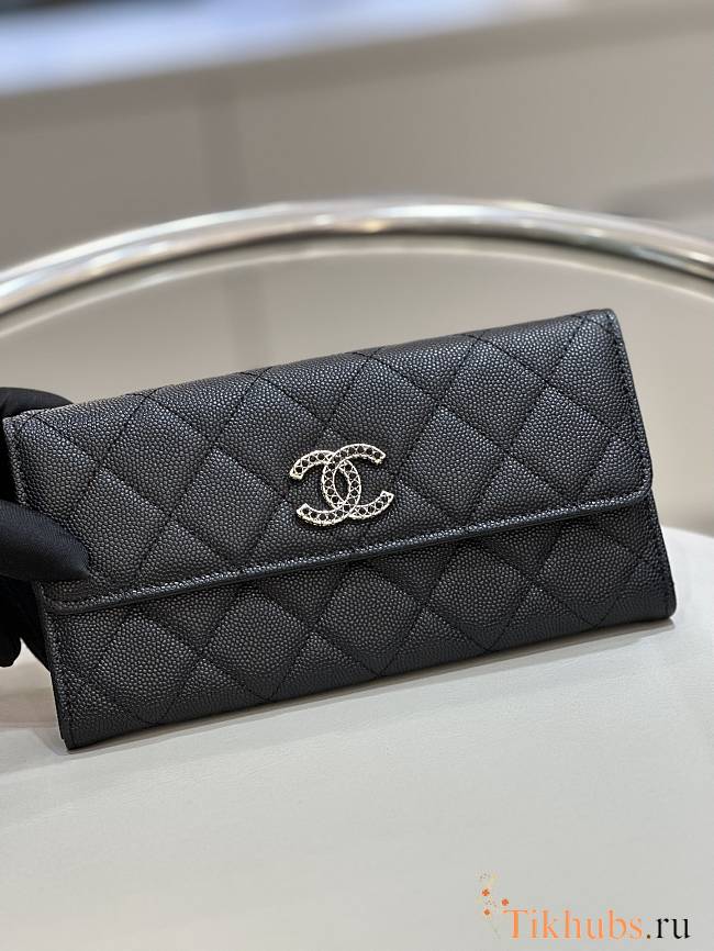 Chanel 23A Black Caviar Long Wallet 19x3x10cm - 1