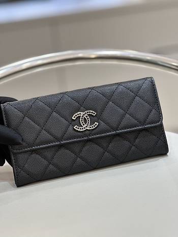 Chanel 23A Black Caviar Long Wallet 19x3x10cm