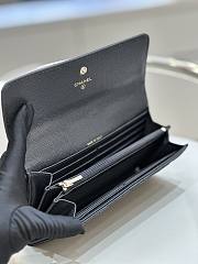 Chanel 23A Black Caviar Long Wallet 19x3x10cm - 3