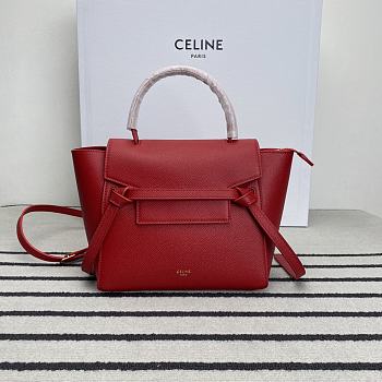 Celine Nano Belt Bag Grained Calfskin Red 20x20x10cm