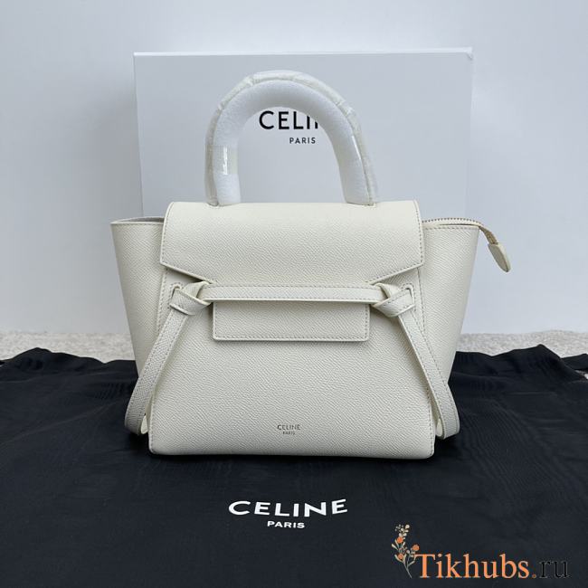 Celine Nano Belt Bag Grained Calfskin White 20x20x10cm - 1