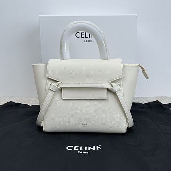 Celine Nano Belt Bag Grained Calfskin White 20x20x10cm