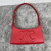 Celine Shoulder Bag Cuir Triomphe Smooth Calfskin Red 24x13x5cm - 6