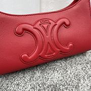 Celine Shoulder Bag Cuir Triomphe Smooth Calfskin Red 24x13x5cm - 3