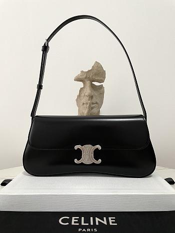 Celine Medium Lola Bag Shiny Calfskin Black 28x12x5cm
