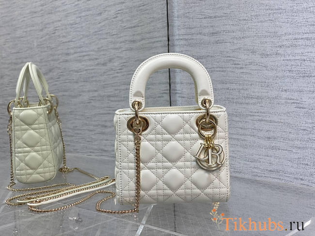 Dior Mini Lady Bag White 17cm - 1