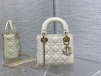 Dior Mini Lady Bag White 17cm