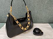 Valentino Stud Sign Calfskin Hobo Bag Black 28x22x7cm - 2