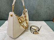 Valentino Stud Sign Calfskin Hobo Bag White 28x22x7cm - 3