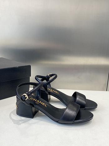 Chanel Black Sandal Heel 5cm