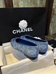 Chanel Ballerina Flat Blue Denim - 5