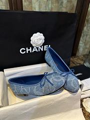 Chanel Ballerina Flat Blue Denim - 3