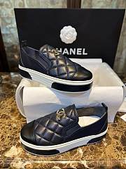 Chanel Interlocking CC Logo Sneakers Navy Blue - 5