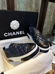 Chanel Interlocking CC Logo Sneakers Navy Blue - 4