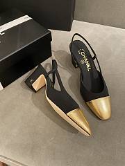 Chanel Slingback Black Gold Heel 5cm - 4