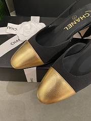 Chanel Slingback Black Gold Heel 5cm - 3