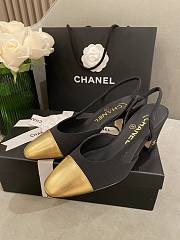 Chanel Slingback Black Gold Heel 5cm - 2