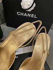 Chanel Slingback Gold Black Heel 5cm - 3