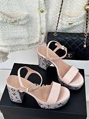 Chanel Sandals Grosgrain & Diamanté Pink 9cm - 1