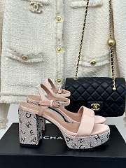 Chanel Sandals Grosgrain & Diamanté Pink 9cm - 5
