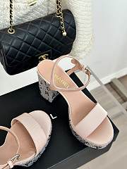 Chanel Sandals Grosgrain & Diamanté Pink 9cm - 2