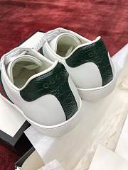 Gucci Ace Leather Sneaker With Green Crocodile - 5