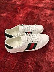 Gucci Ace Leather Sneaker With Green Crocodile - 4