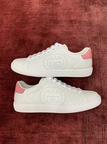 Gucci Ace Interlocking G Logo Sneakers White Pink