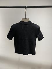 Balmain Chanelesque Knit V Neck Top Black - 3