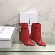 Givenchy Shark Lock Ankle Red Silver Boots - 2